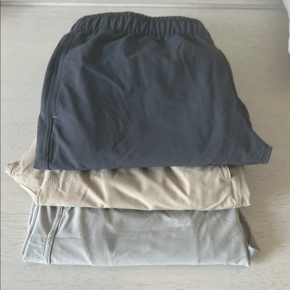 Myles Apparel - Athleisure Pants - Set of 3 Men's Small - Black, Beige, Gray
